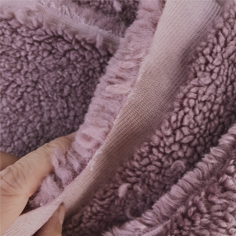 Purple Teddy Bears Fabric Soft Curled Fabric For Toy Stuffed Doll Making 80cm x 48cm