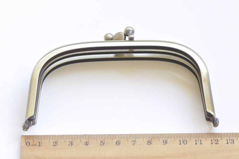 12cm Bronze Purse Frame Bag Hanger Glue In Style Double Pocket 12cm x 6cm