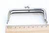 9cm (3 1/2") Silver Purse Frame Rectangular Kisslock Glue-in Style 9cm x 4cm