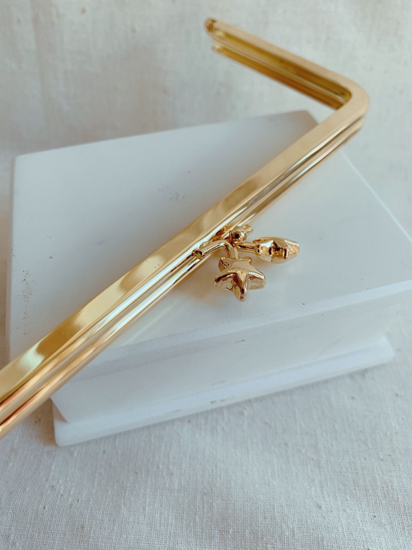 6" Purse Frame Bronze Bag Hanger Glue-In Style 15.5cm x 7.5cm