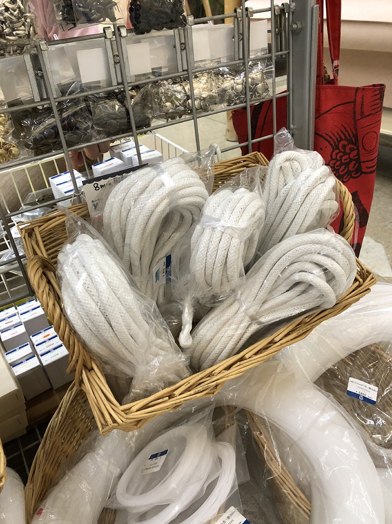 Cotton Round Rope Handbag Edge Inside Rope Strap Width 8mm/10mm x 1 Meter