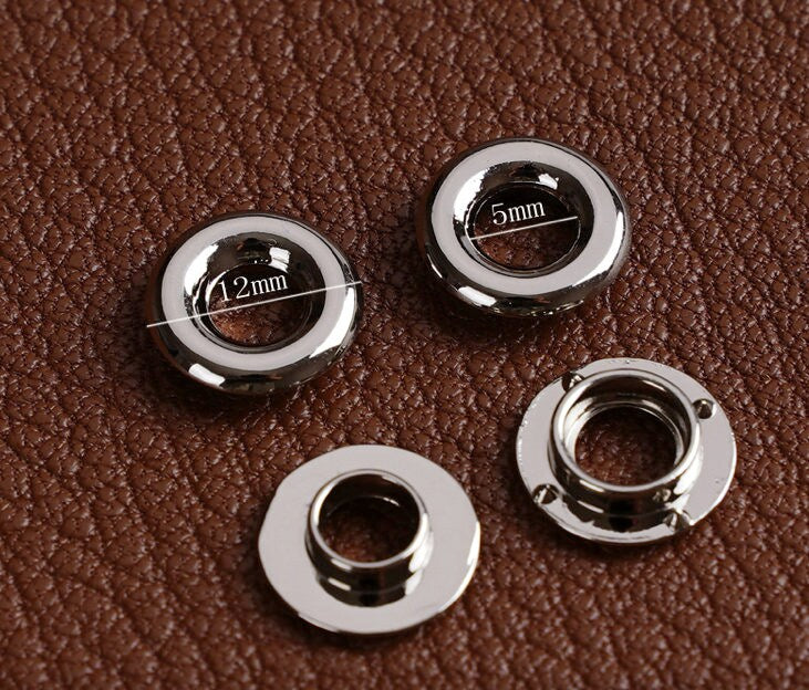 5mm Eyelet With Washer Leather Silver Color Grommet 5pcs A Pack
