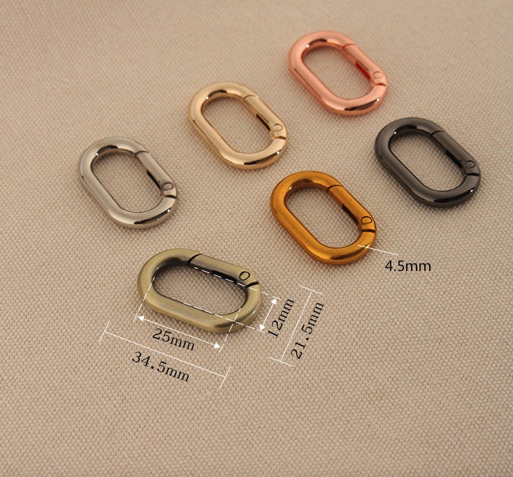 1 Piece Oval Ring Gate Oval Spring Snap Hooks Gate Ring Inner Size 25mm x 12mm Pick Size