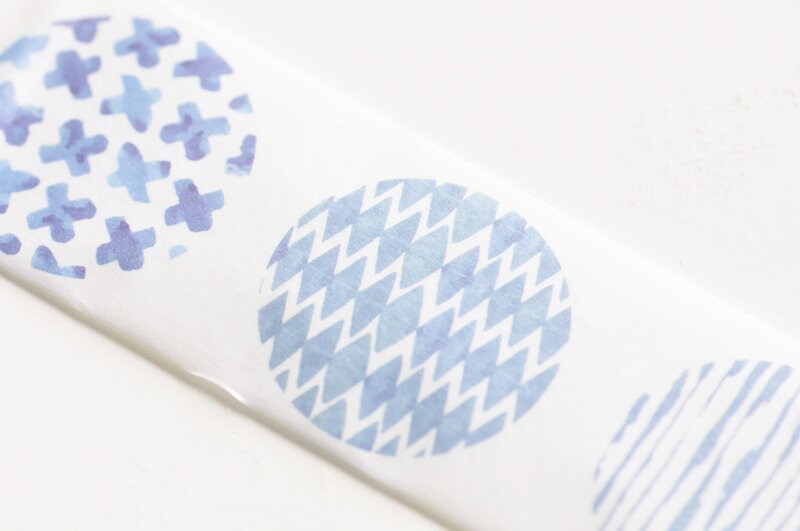 Blue Washi Tape Lined Paper Tape 35mm Wide x 5 Meters No.10572