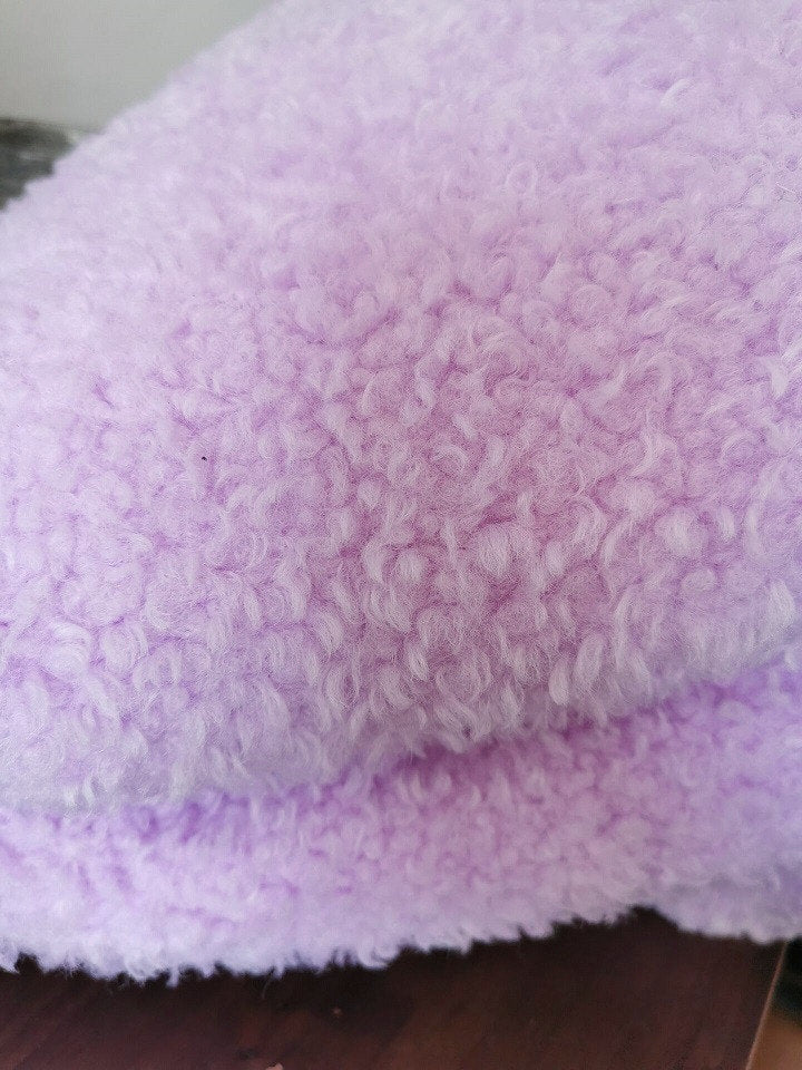 Light Purple Teddy Bears Fabric Soft Curled Fabric For Toy Stuffed Doll Making 85cm x 48cm