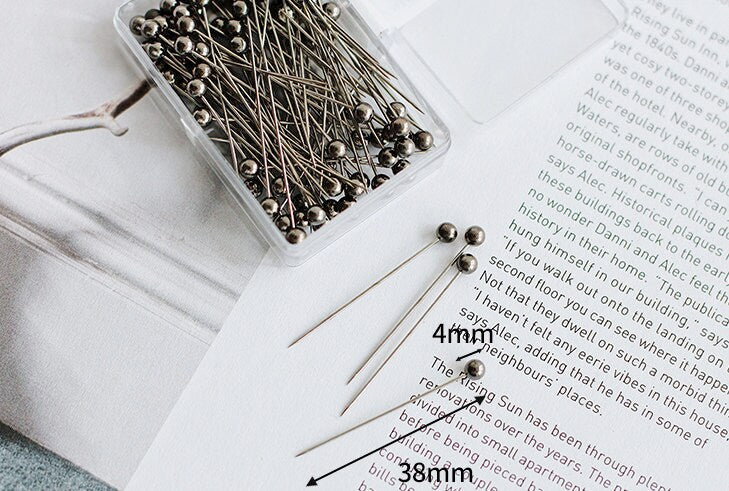 Dressmaker Pins Craft Needle Supplies 38mm Set of 100pcs A Box Pick Up Color