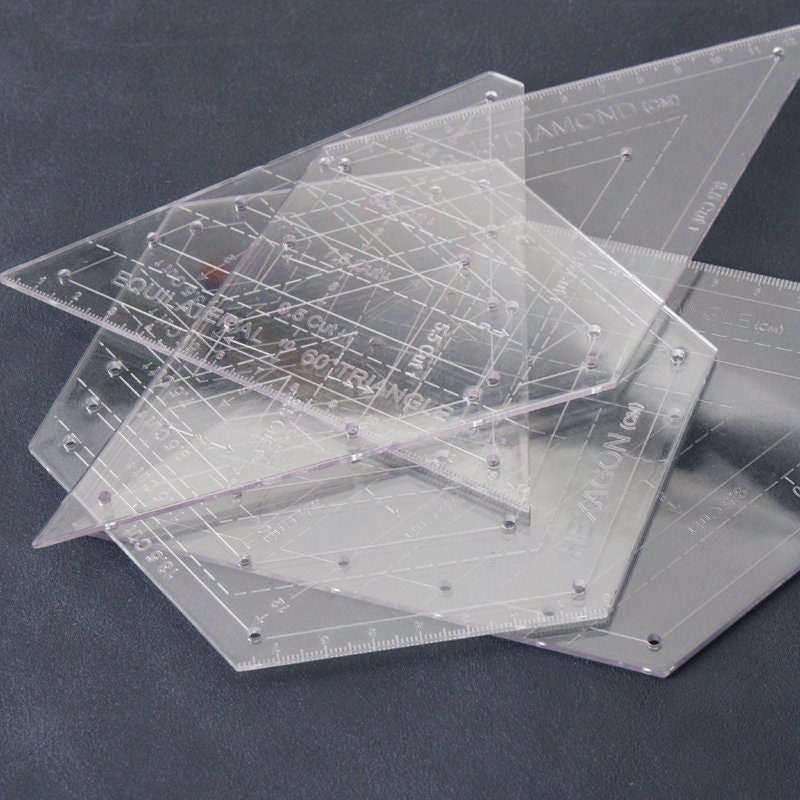 Transparent Ruler Leather Crafter Ruler 4 Pieces A Set