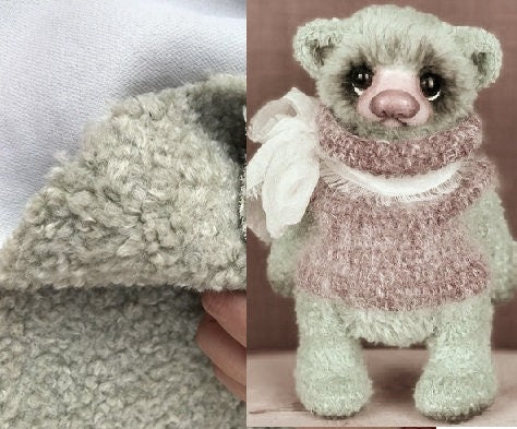 79cmx48cm Retro Green Curled Soft Fabric For Toy Doll Making