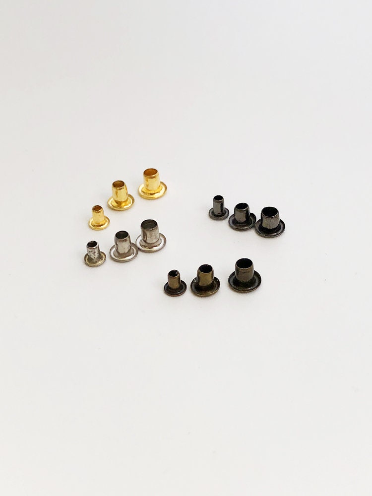Small Size Eyelet Come With Tool Leather Craft Repair Grommet 1.5mm/2mm/2.5mm /Pick Color And Size/ 10 Sets A Pack