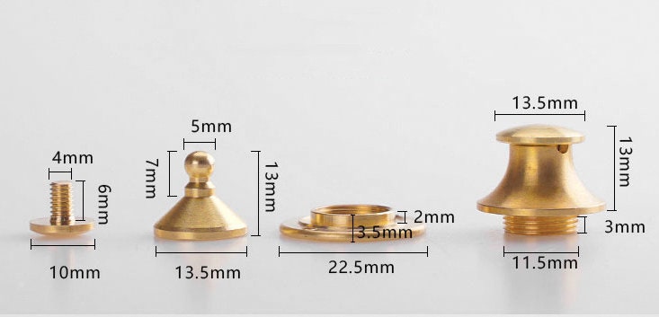 1 Piece Brass Snap Button Fasteners For Purse