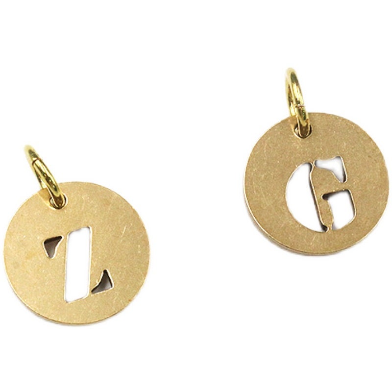 Brass A-Z Alphabet Round Letter Pendants Unique Key Ring Maker 15mm Pick The Letter