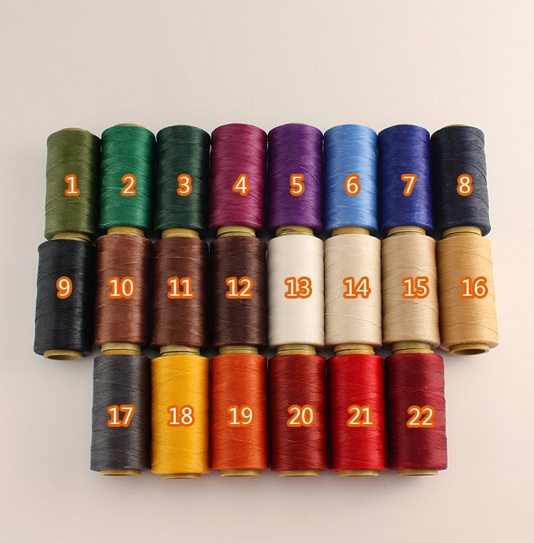 150D (0.8mm) Flat Waxed Polyester Thread 1mm Width For Leather Craft Hand Sewing Essential 220 Meters Roll
