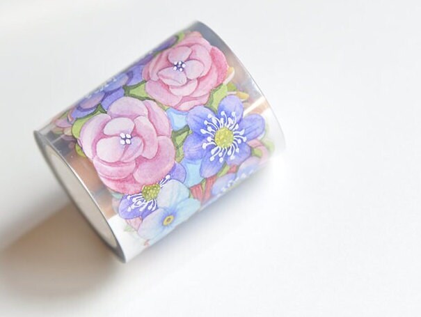 Matte PET Flower Washi Tape  50mm x 1 Meter No.11118