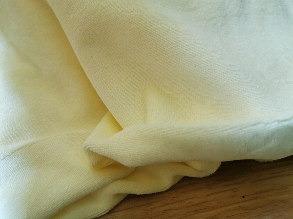 Light Yellow Elastic Velvet Fabric For Teddy Toy Doll Making 160cm x 50cm