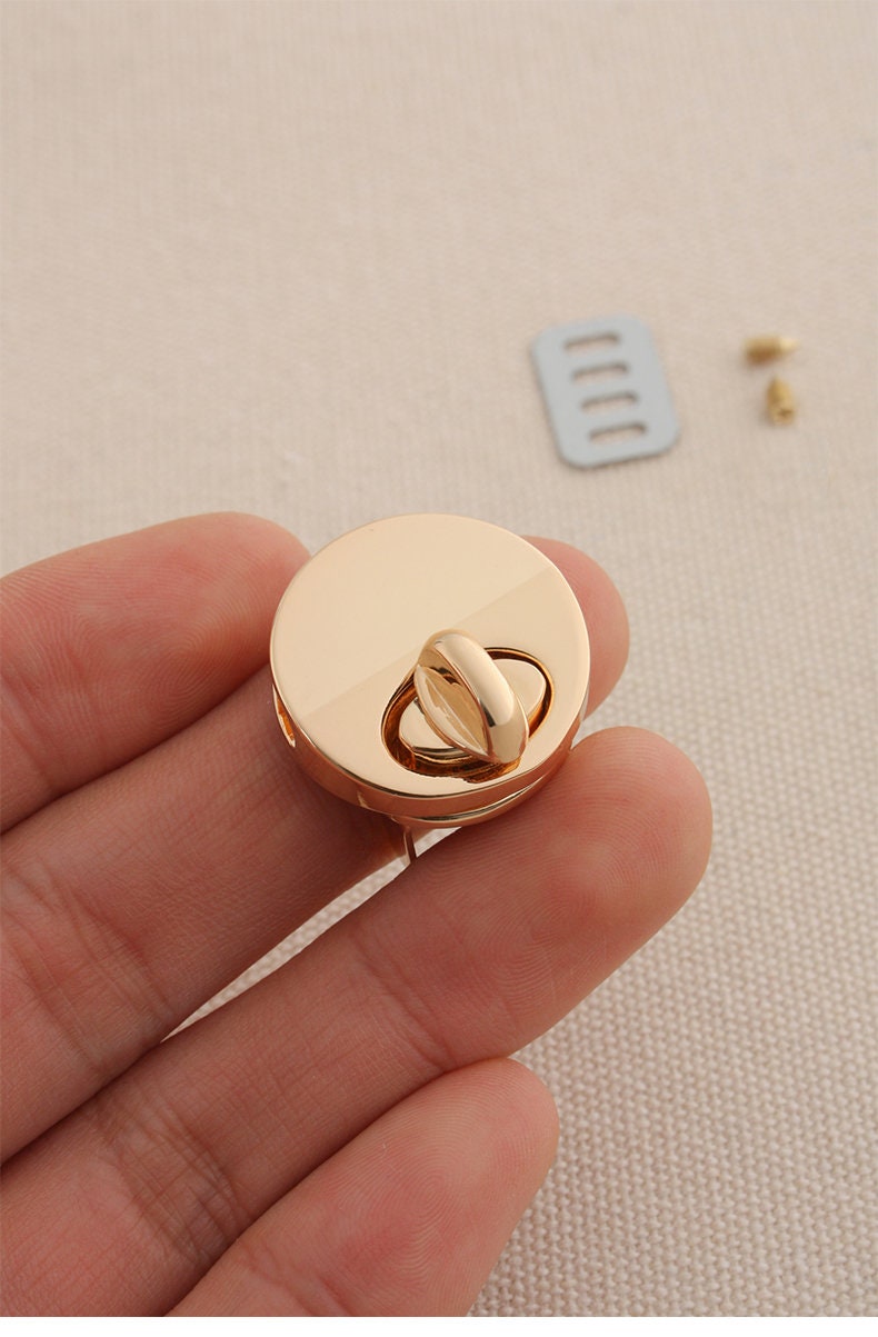 Retro Small 25mm Light Gold Purse Lock Purse Closure Leather Craft Accessory