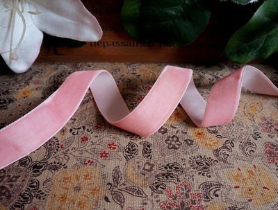 Light Pink Velvet Ribbon Teddy Doll Decoration Various Width 3mm/7mm/20mm x 5 Meters Pick Width