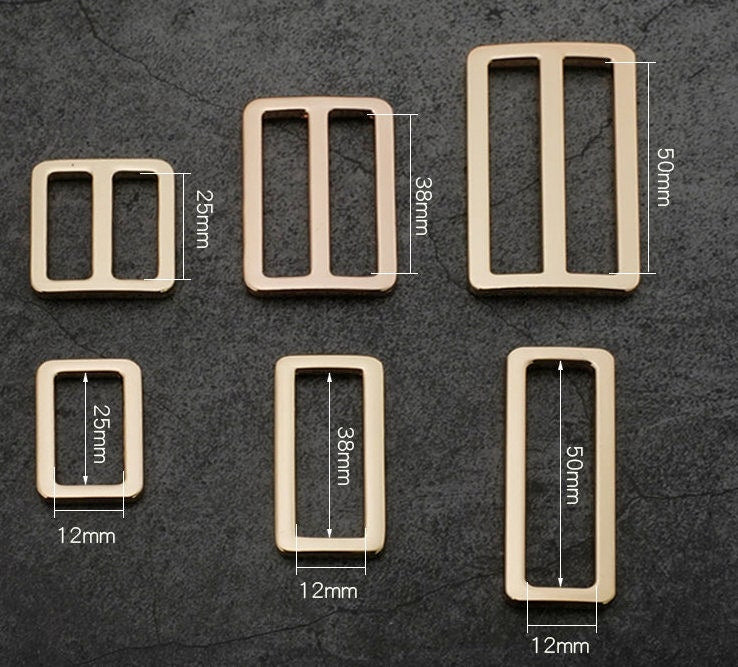 2 Pieces Flat Strap Adjuster / Rectangular Ring Inner Size 25mm/38mm/50mm Pick Color And Size