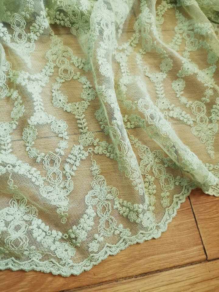 Embroidery Fabric Matcha Green Doll Cloth Fabric Thin Cloth 130cm x 50cm