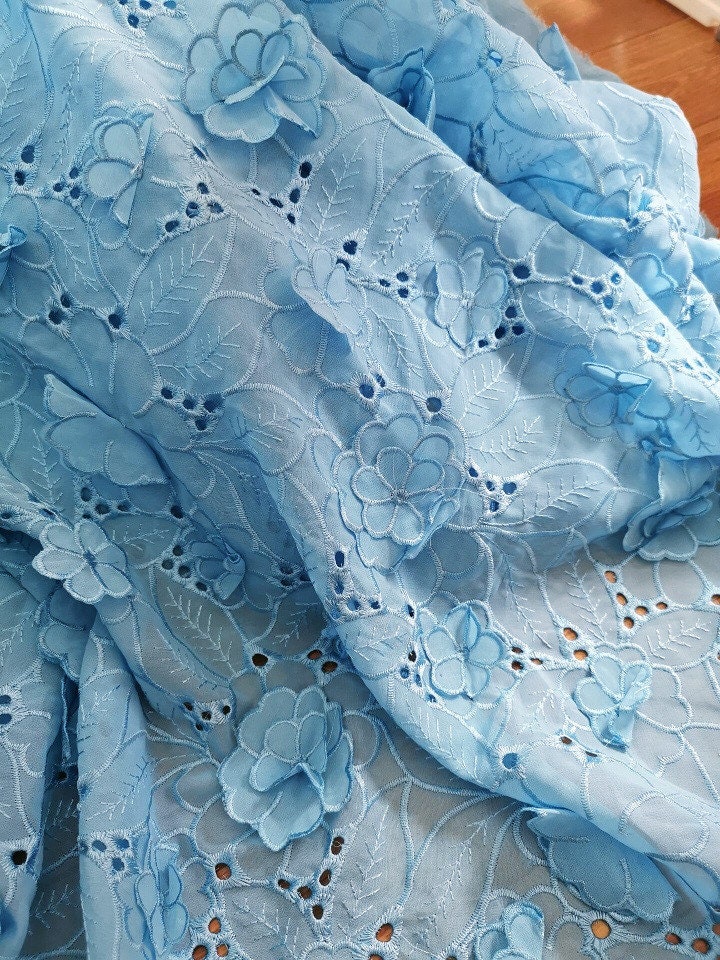 Light Blue Soft Fabric 100% Cotton Doll Cloth Fabric 130cm x 50cm