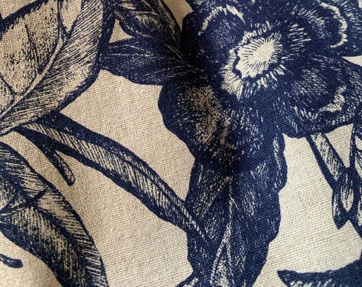 Cotton And Linen Fabric Sewing Material Retro Flower Pattern 100cm x 110mm Pick Color