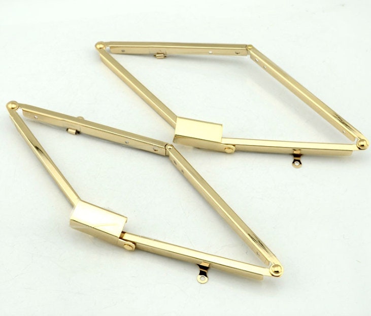 24cm Purse Frame Foldable Clutch Bag Purse Frame Come With Screws Light Gold