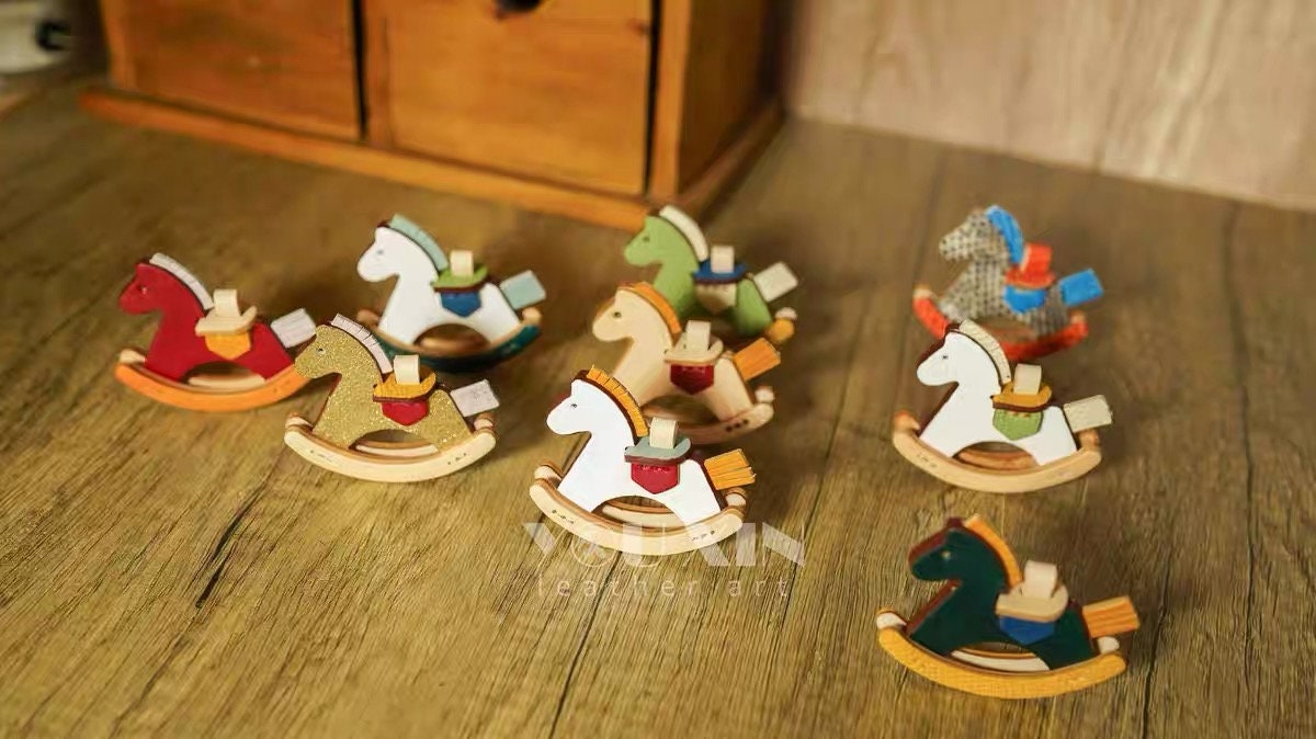 Leather Cutter Molds of Rocking Horse 7 Sets A Pack Finshed Project Size 6.5cm x 6cm