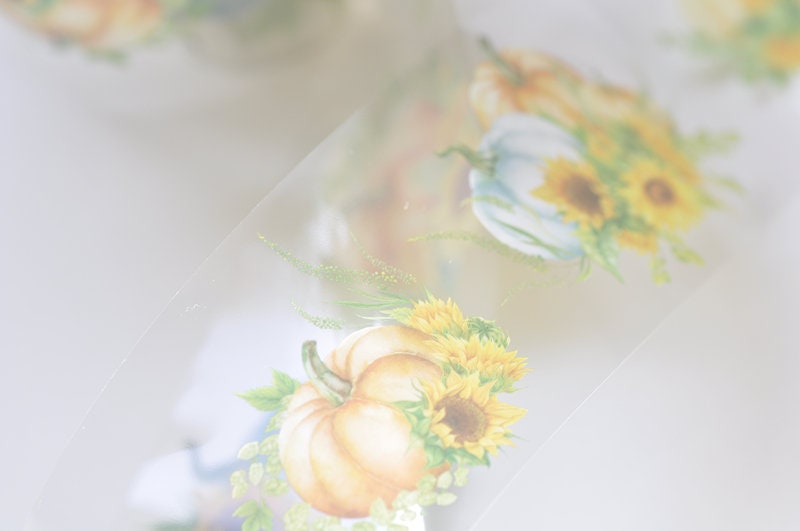 Pumpkin PET Flower Washi Tape 50mm x 3 Meters Roll No.12247