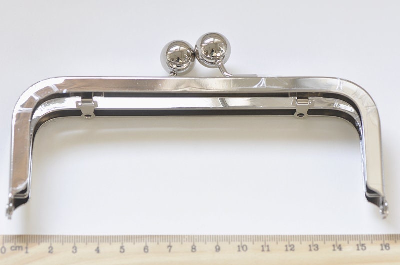 16.5cm( 6 1/2") Vintage Silver Purse Frame Glue-In Style With Inside Loops 16.5 x 6.5cm