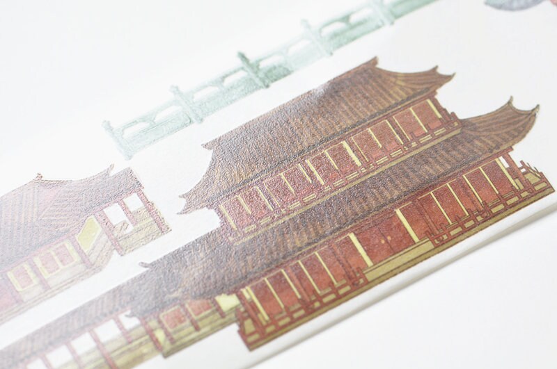 Retro Palace Washi Tape Wide Lined Masking Tape 85mm x 5 Meters