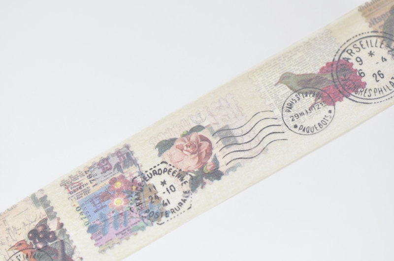 10 Rolls Birds, Flowers Masking Tape Scrapbooking Tape 30mm Wide x 5 Meters Roll No.12061