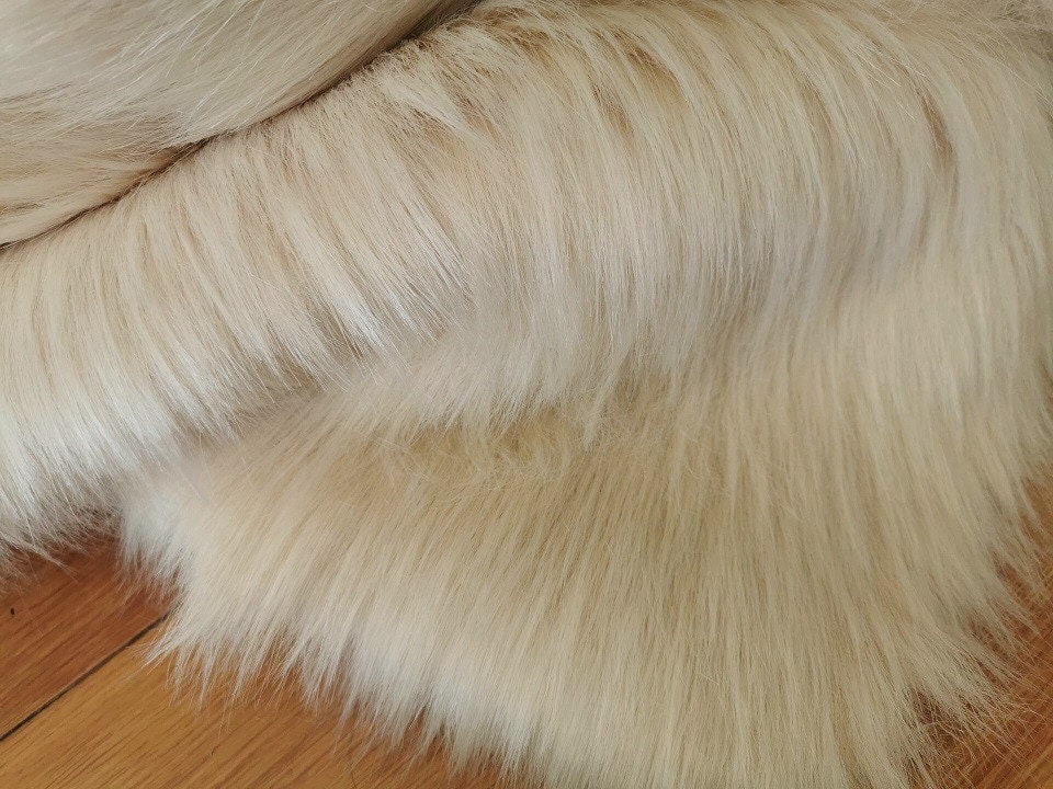 Beige Fabric Long Pile 65mm Soft Bears Fabric Teddy Bear Making Measurements 46cm x 48cm