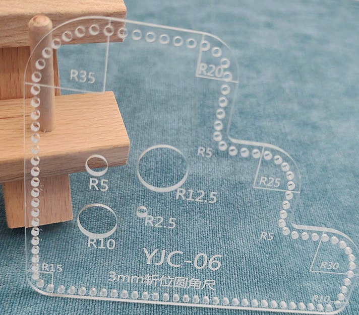 Transparent Ruler Punching Positioning Calculation Ruler Crafter Ruler 4 Pieces A Set 3mm/3.38mm/3.85mm/4mm