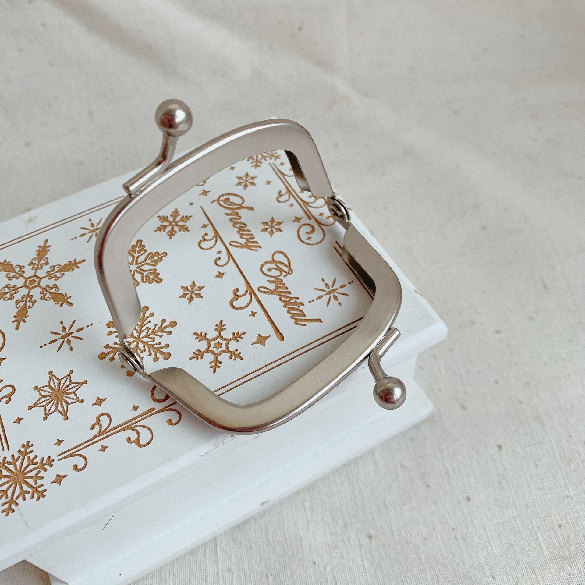 6cm Matte Silver Bag Purse Frame Ladder-shaped Mini Glue-In Purse Frame 6cm x 3.4cm