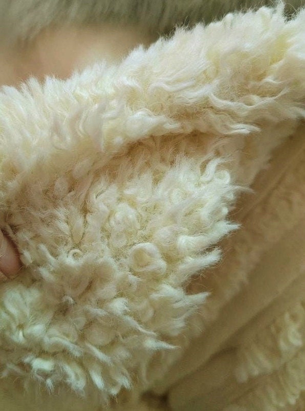 160cm x 40cm L.Yellow Teddy Bears Fabric Doll Making Curl Fur 11mm