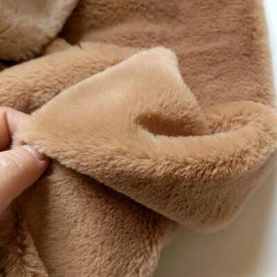 160cm x 48cm ( 63"x 19") L.Brown Teddy Bears Fabric For Doll Making Fur 8mm