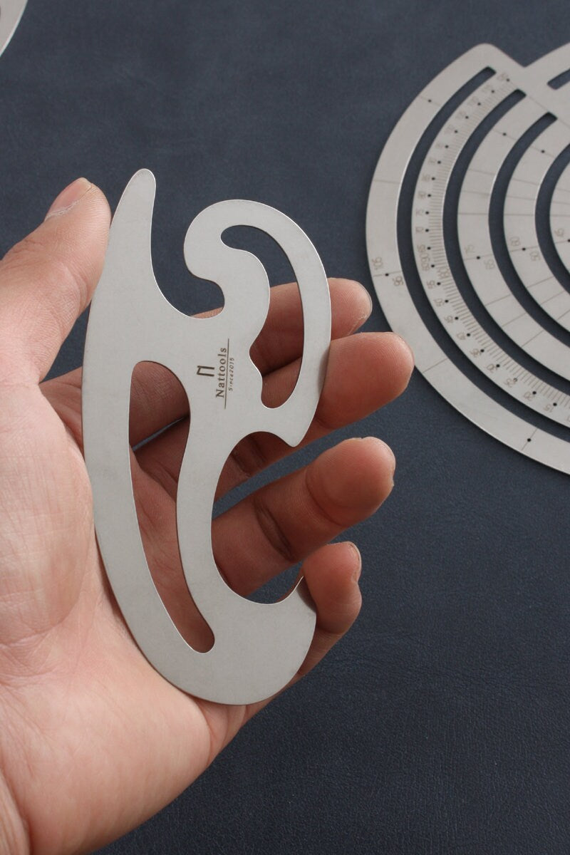 French Curve Ruler 301 Stainless Steel Ruler Leather Craft Tool 3 Pieces A Set