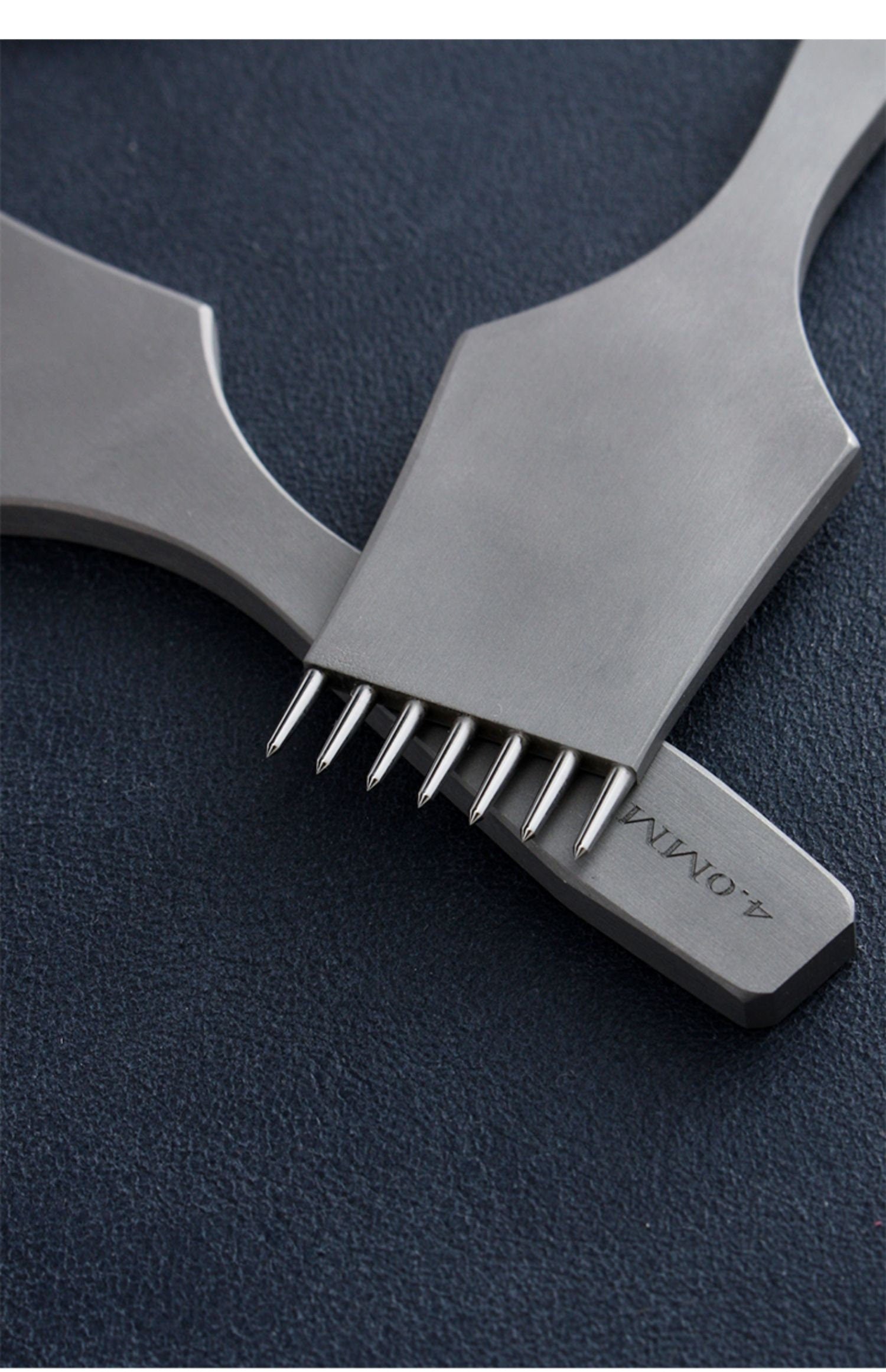 4mm Leather Stitching Prong Round Chisel - 2 prongs/ 5 prongs/7 prongs 3 Pieces A Set