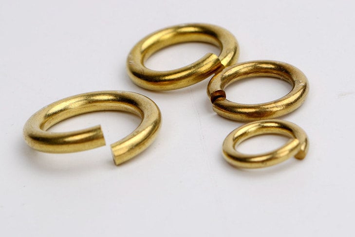 100pcs A Pack Solid Brass Opening Ring Thickness 1mm/ 1.5mm/ 1.8mm/ 2mm