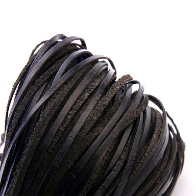 5mm Width Flat Cowhide Leather Strap 10 Meters Brown/Black Pick Color