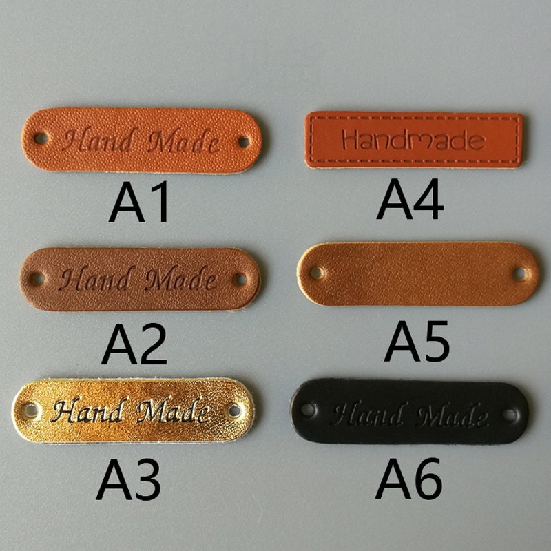 Leather Knitting Label Handmade Sewing Label For Handmade Items 10pcs A Pack Pick Style