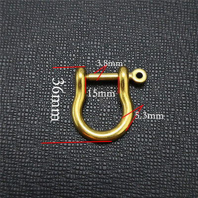 2 pcs A Pack Brass Shackle Clasp D Rings Screws Inner Width 15mm/9.6mm/6.8mm/6.3mm/10.5mm/8.1mm Pick Size