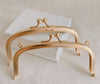 Matte Gold Purse Frame Bag Hanger 13.5cm Glue-in Style With Lovely Kiss-Lock