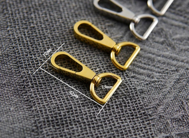 1 Piece Stainless Steel Trigger Snap Hooks / Purse Hook / Key Hook/Swivel Hook Inner Width 15mm x Length 42mm Pick Color