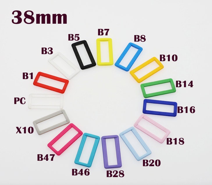 38mm Plastic Strap Adjuster Strap Sliders Pick Color