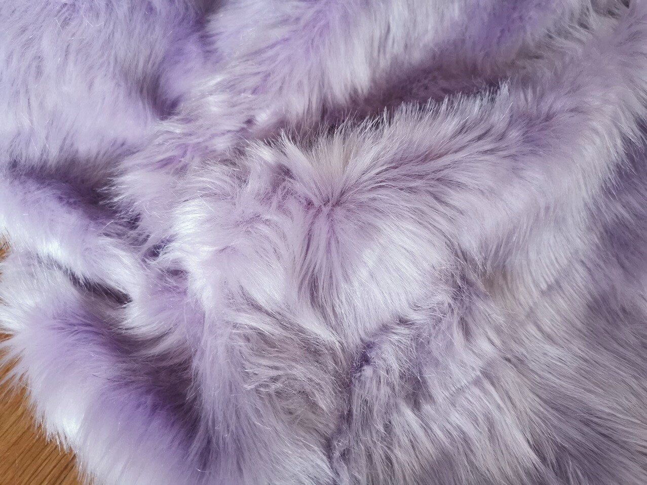 80cm x 48cm Light Purple Teddy Bears Making Material Curls Fabric Long Pile