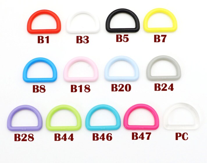10 Pieces Plastic D Rings Inner Size 15mm Pick Color