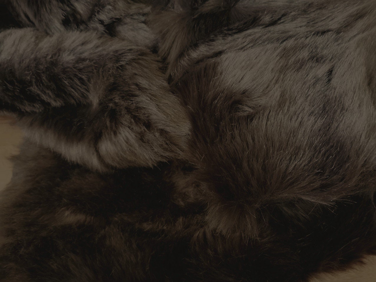 Dark Brown Fabric Long Pile 45mm Soft Bears Fabric Teddy Bear Making Measurements 43x37cm (16