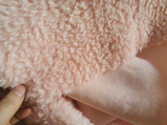 Light Pink Teddy Bears Fabric Soft Curled Fabric For Toy Stuffed Doll Making 80cm x 48cm