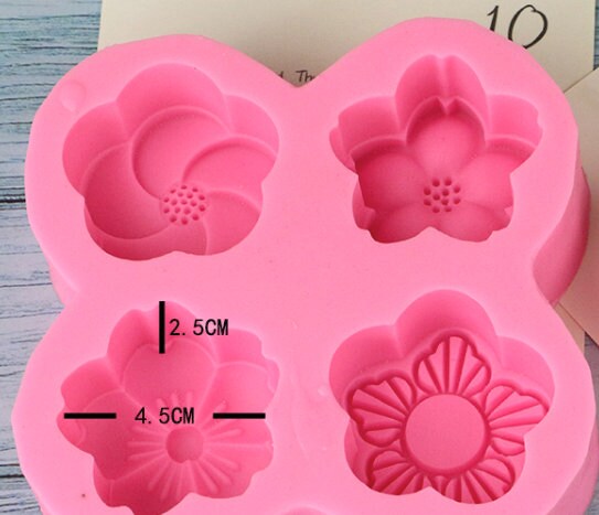Pink Silicone Mold Set,  Chocolate mold, Candle Mold, Soap Mold , DIY Handmade,  Lotion Bar, Bath Bomb Inner Size 45mm x 25mm