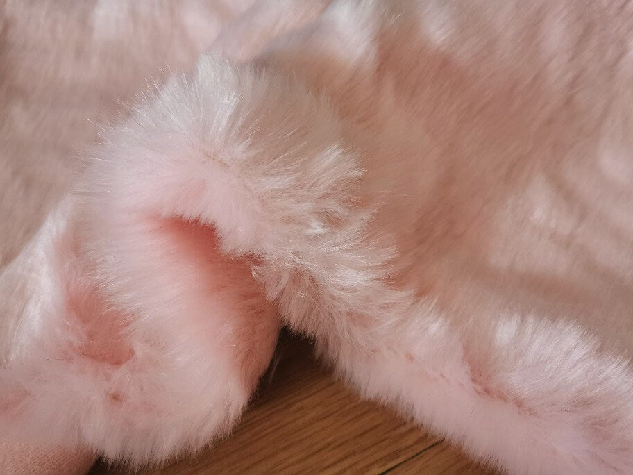 60cm x 48cm ( 23"x 18") Pink Curl Wool Fabric For Teddy Bears Project Doll Making Material